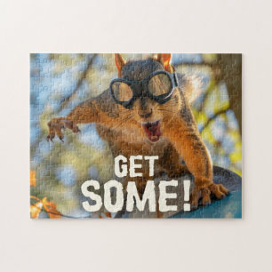 Grappige actie Eekhoorn Jigsaw puzzel "Get Some"