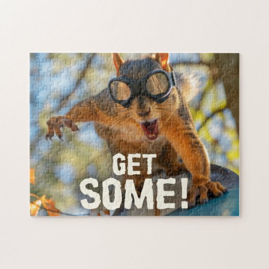 Grappige actie Eekhoorn Jigsaw puzzel "Get Some" (Horizontaal)