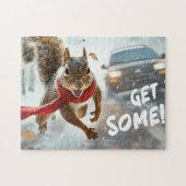 Grappige actie Eekhoorn Jigsaw puzzel "Get Some" (Horizontaal)
