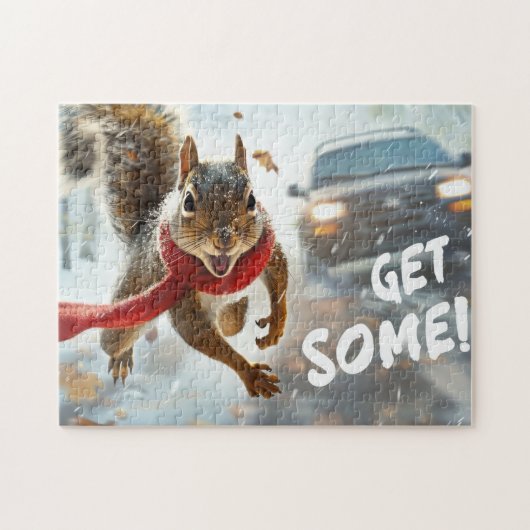 Grappige actie Eekhoorn Jigsaw puzzel "Get Some" (Horizontaal)