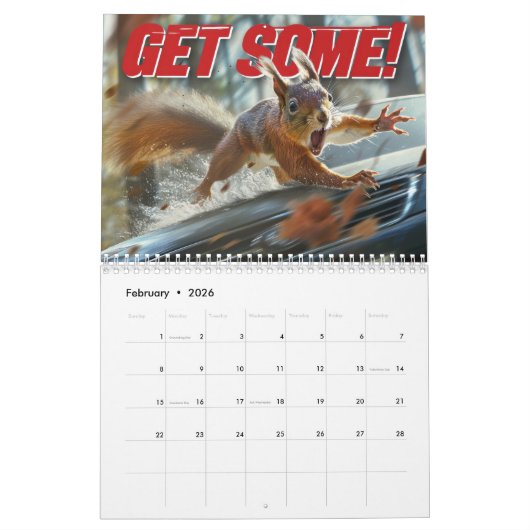 Grappige Actie Eekhoorn Kalender 2025 "Get Some" (Feb 2026)