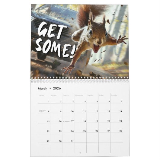 Grappige Actie Eekhoorn Kalender 2025 "Get Some" (Mar 2026)