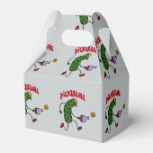 Grappige Actie Pickle Spelen Pickleball Cartoon Bedankdoosjes (Achterkant)