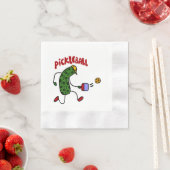 Grappige Actie Pickle Spelen Pickleball Cartoon Servet (Insitu)