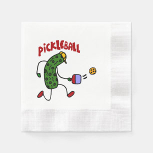 Grappige Actie Pickle Spelen Pickleball Cartoon Servet