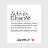 Grappige activiteit directeur definitie sticker (Vel)