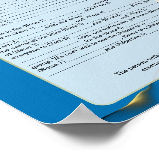 Grappige Ad-Lib Spel Bruiloft Poster (Hoek)