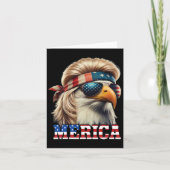Grappige Adelaar Merica 4 juli blonde pruik mullet Kaart (Voorkant)