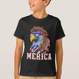 Grappige Adelaar Mootje 4 juli VS Amerikaanse Vlag T-shirt