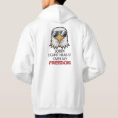 Grappige Adelaar Zonnebril Vrijheid Hoodie (Achterkant)