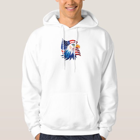 Grappige Adelaar Zonnebril Vrijheid Hoodie (Voorkant)