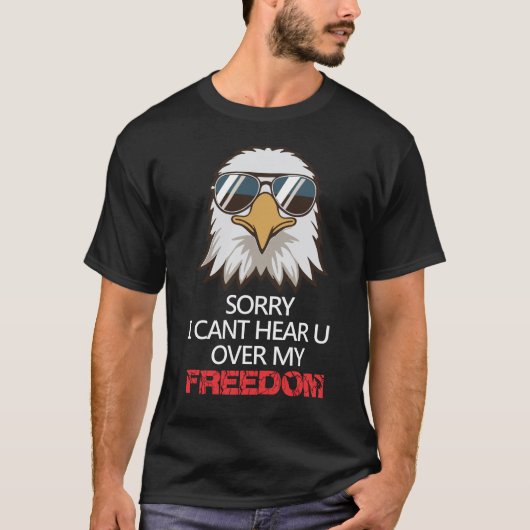 Grappige Adelaar Zonnebril Vrijheid T-Shirt (Voorkant)