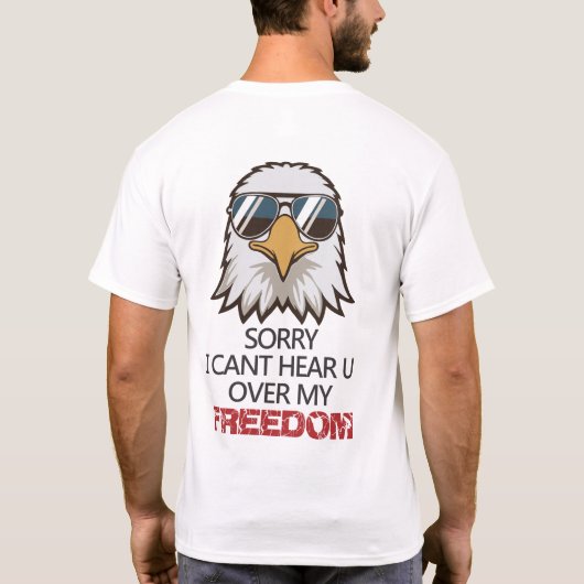 Grappige Adelaar Zonnebril Vrijheid T-Shirt (Achterkant)