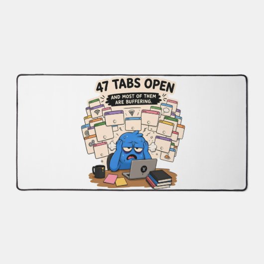 Grappige ADHD 47 Tabs Open Gel Polssteun Muismat Bureaumat (Voorkant)