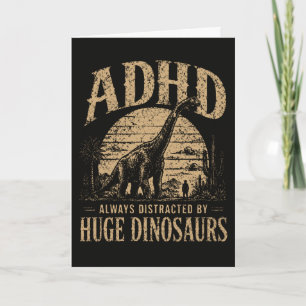 Grappige ADHD Altijd Afgeleide Door Enorme Dinosau Kaart