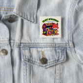 Grappige ADHD-autisme-meme-cadeau voor objectbindi Vierkante Button 5,1 Cm (In situ)