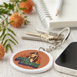 Grappige ADHD Crisis Heldin Chaos Energie Retro St Sleutelhanger