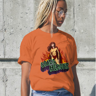 Grappige ADHD Crisis Heldin Chaos Energie Retro St T-shirt
