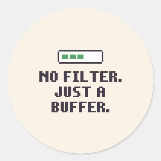 Grappige ADHD Geen Filter Buffer Sticker (Voorkant)
