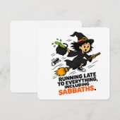 Grappige ADHD Heks Te Laat Halloween Kaart (Voorkant / Achterkant)