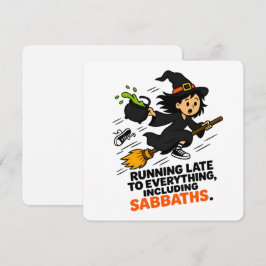 Grappige ADHD Heks Te Laat Halloween Kaart