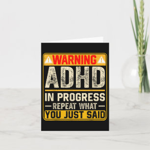Grappige ADHD in uitvoering Herhaal wat je net zei Kaart