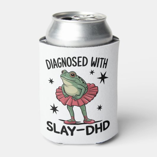 Grappige ADHD Kikker Neurodivergente Meme Y2K Frog Blikjeskoeler (Blikje Voorkant)