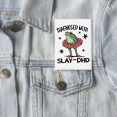 Grappige ADHD Kikker Neurodivergente Meme Y2K Frog Button (Insitu)