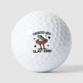 Grappige ADHD Kikker Neurodivergente Meme Y2K Frog Golfballen (Voorkant)