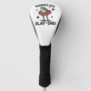 Grappige ADHD Kikker Neurodivergente Meme Y2K Frog Golfheadcover