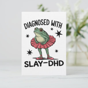 Grappige ADHD Kikker Neurodivergente Meme Y2K Frog Kaart