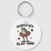 Grappige ADHD Kikker Neurodivergente Meme Y2K Frog Sleutelhanger (Voorkant)