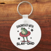Grappige ADHD Kikker Neurodivergente Meme Y2K Frog Sleutelhanger (Voorkant)