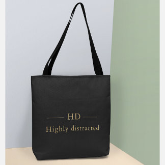 Grappige ADHD Luxe Monogram – Elegante Aangepaste Tote Bag