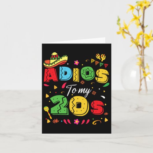 Grappige Adios voor mijn 20ste verjaardag Cinco de Kaart (Gele Bloem)