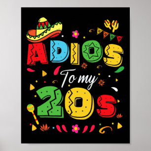 Grappige Adios voor mijn 20ste verjaardag Cinco de Poster