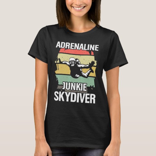 Grappige adrenalinejunkie parachutist t-shirt (Voorkant)