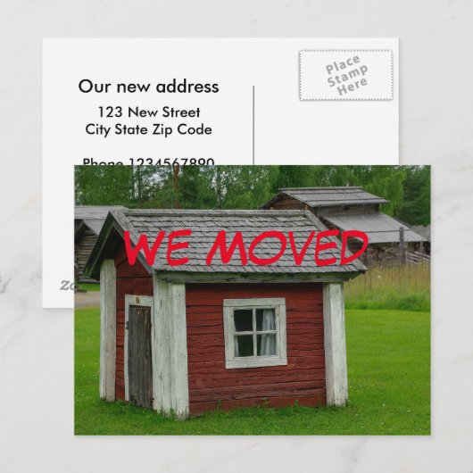 Grappige adreswijziging Briefkaart (Voorkant / Achterkant)