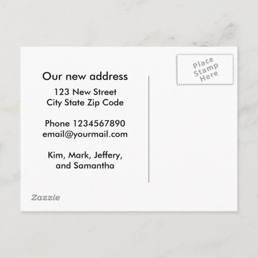 Grappige adreswijziging Briefkaart (Achterkant)