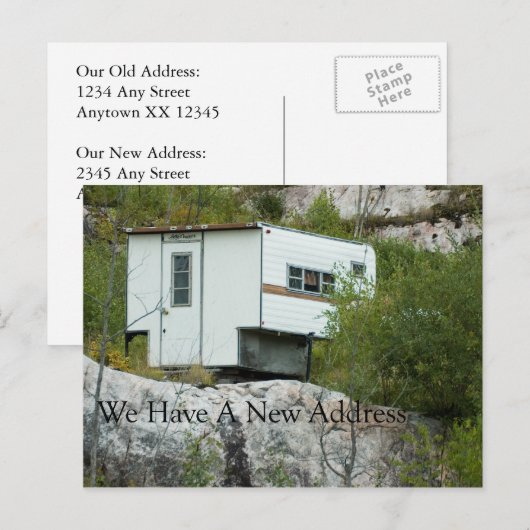 Grappige adreswijziging Kaart - Lang verloren camp (Voorkant / Achterkant)