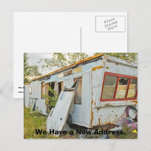 Grappige adreswijziging Kaart: Trailer Home Aankondigingskaart (Voorkant / Achterkant)