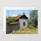 Grappige adreswijziging Kaart vervallen oude huis (Voorkant / Achterkant)