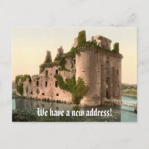 Grappige adreswijziging met kasteel aankondigingskaart