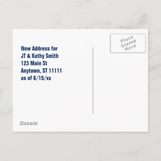 Grappige  adreswijziging van bewegende mannen aankondigingskaart (Achterkant)