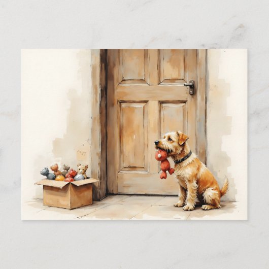 Grappige adreswijziging van lichtbruine hond briefkaart (Voorkant)