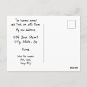 Grappige adreswijziging van witte hond briefkaart (Achterkant)