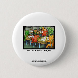 Grappige advocaat cartoon knop "Salade Bar Examen" Ronde Button 5,7 Cm
