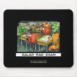 Grappige advocaat cartoon muismat  "Salade Bar Exa