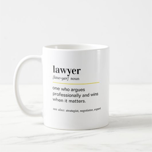 Grappige advocaat definitie cadeau koffiemok (Links)