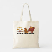 Grappige advocaat die geboren is om te argumentere tote bag (Achterkant)